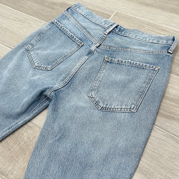 Agolde Riley High Rise Straight Crop Jeans in Curio Light Wash Denim Size 28 - Picture 9 of 16